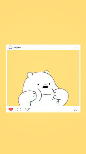 Ice Bear Cartoon Instagram Like Post Wallpaper