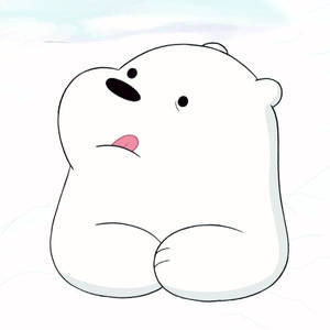 Ice Bear Cartoon Playful Tongue Wallpaper