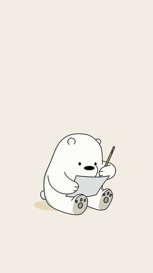Ice Bear We Bare Bears Writing On Paper Wallpaper