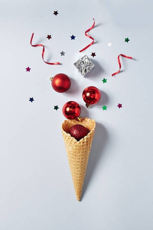 Ice Cream Cone Christmas Aesthetic Wallpaper