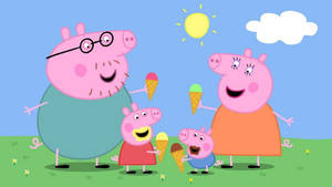 Ice Cream Day Peppa Pig Ipad Wallpaper