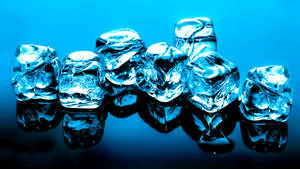Ice Cube Blue Background Wallpaper