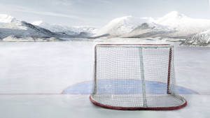 Ice Hockey Gate On Snow Wallpaper