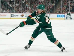 Ice Hockey Kirill Kaprizov Back Swing Wallpaper