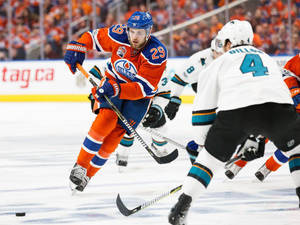 Ice Hockey Match Edmonton Oilers Leon Draisaitl Wallpaper