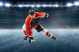 Ice Hockey Player Graphic Art Design Wallpaper
