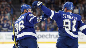 Ice Hockey Players Nikita Kucherov And Steven Stamkos Wallpaper