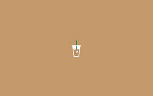 Iced Coffee Minimal Aesthetic Desktop Wallpaper