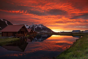 Iceland Sunset Sky Wallpaper