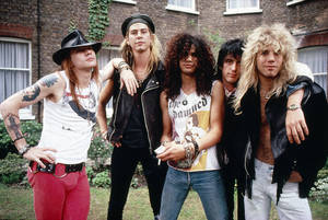 Iconic 1985 - Guns N' Roses Revolution In Metal Music Wallpaper