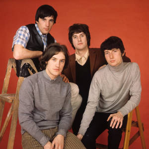 Iconic British Rock Band, The Kinks, During A Studio Photoshoot. Wallpaper