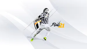 Iconic Footballer Andrea Pirlo Against A White Background Wallpaper