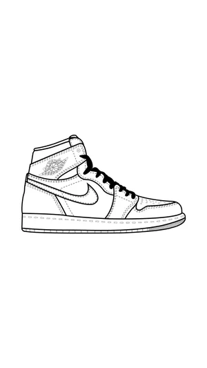 iconic Minimalistic Illustration Of Nike Jordan 1 Sneakers Wallpaper WallpapersOK