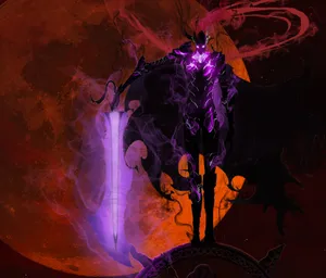 Igris Holding Demon King Longsword Solo Leveling 4k Wallpaper