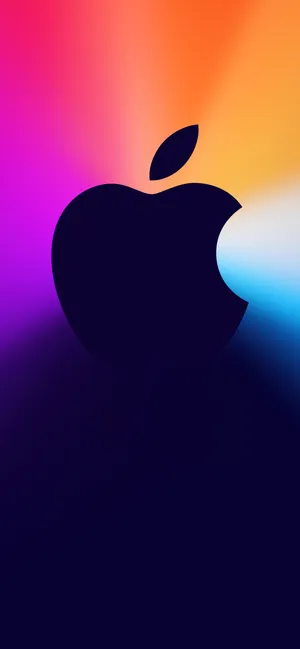 Illuminated Apple Logo On Iphone X Wallpaper