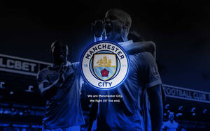 Illuminating Success - Manchester City Neon Logo Wallpaper
