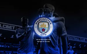 Illuminating Success - Manchester City Neon Logo Wallpaper