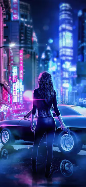 Illuminating Tokyo City In Neon Lights Wallpaper