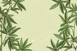 Illustration Art Of Marijuana Leaves Wallpaper