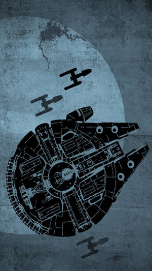 Illustration Of Millenium Falcon In Star Wars Cell Phone Wallpaper