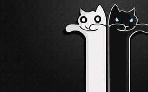 Illustration Of Two Black And White Cats Wallpaper