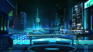 Image A Futuristic Take On Neon-lit Cyberpunk City, 2020 Wallpaper