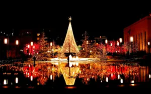 Image A Magical Christmas With A Glistening Snowy Landscape Wallpaper