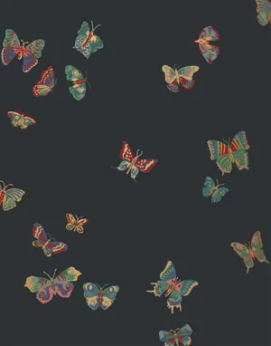 Image A Striking Image Of A Green Butterfly Perched On A Blade Of Grass Wallpaper
