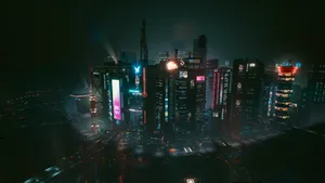 Immerse Yourself In A Cyberpunk Night City Wallpaper