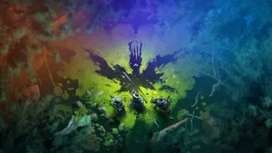 Immerse Yourself In The Vibrant World Of Abstract Gaming With This Unique Digital Artwork Wallpaper