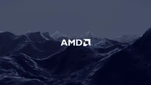 Imposing Amd Logo With A Captivating Wave Effect Wallpaper