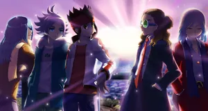 Inazuma Eleven Characters Dusk Backdrop Wallpaper