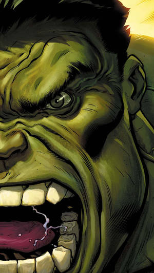 Incredible Hulk Roaring Face Art Wallpaper