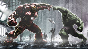 Incredible Hulk Versus Hulkbuster Wallpaper