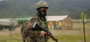 Indian Army Man Mask On Wallpaper