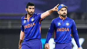 Indian Cricket Jasprit Bumrah And Virat Kohli Wallpaper