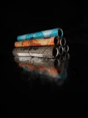 Indian Currency Rolled Bills Wallpaper