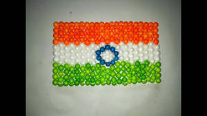 Indian Flag Made With Beads Wallpaper