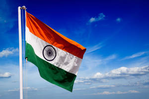 Indian Flag With Clear Skies Wallpaper