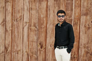 Indian Guy In Black Outfit Wallpaper
