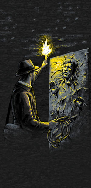 Indiana Jones Figure In Stone Wallpaper