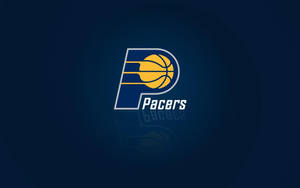 Indiana Pacers Logo On Blue Background Wallpaper