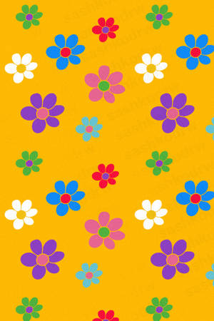 Indie Kid Aesthetic Tiny Colorful Flowers Wallpaper