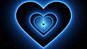 Infinite Blue Hearts Nebula Wallpaper