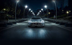 Infiniti Car On Highway Wallpaper