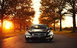 Infiniti Car With Sunset Wallpaper