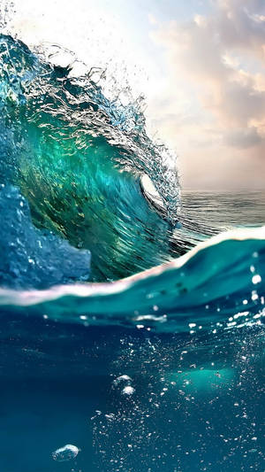 Inside Close-up Beach Wave Iphone Wallpaper