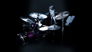 Intense Drummerin Spotlight Wallpaper