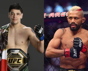 Intense Face-off: Deiveson Figueiredo Vs. Brandon Moreno Ufc Matchup Wallpaper