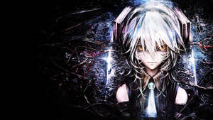 Intense Gaze Of Hatsune Miku In Dark Anime Aesthetic Desktop Wallpaper Wallpaper